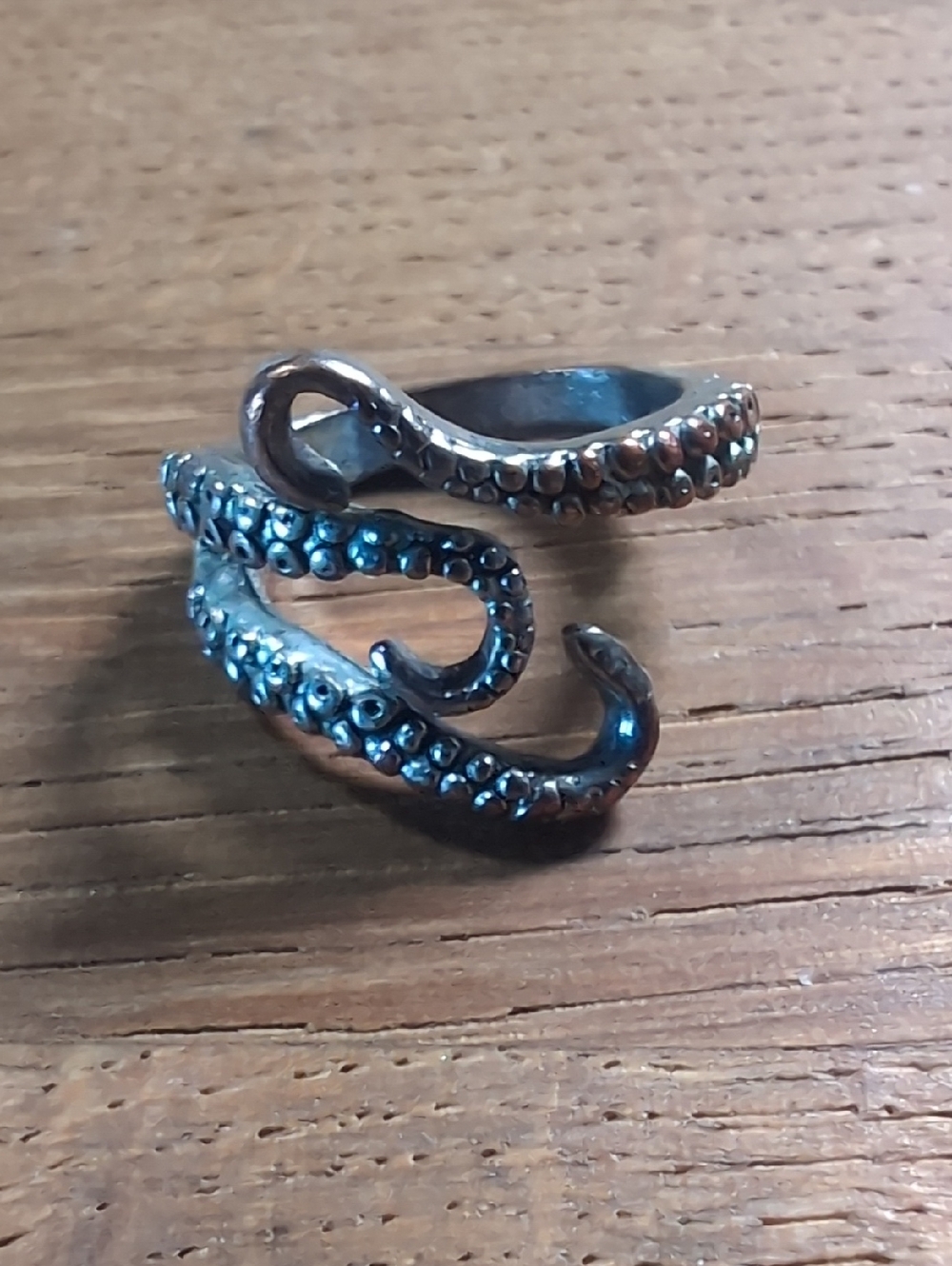 Sterling Silver Octopus Tentacle Wrap Ring - Silver